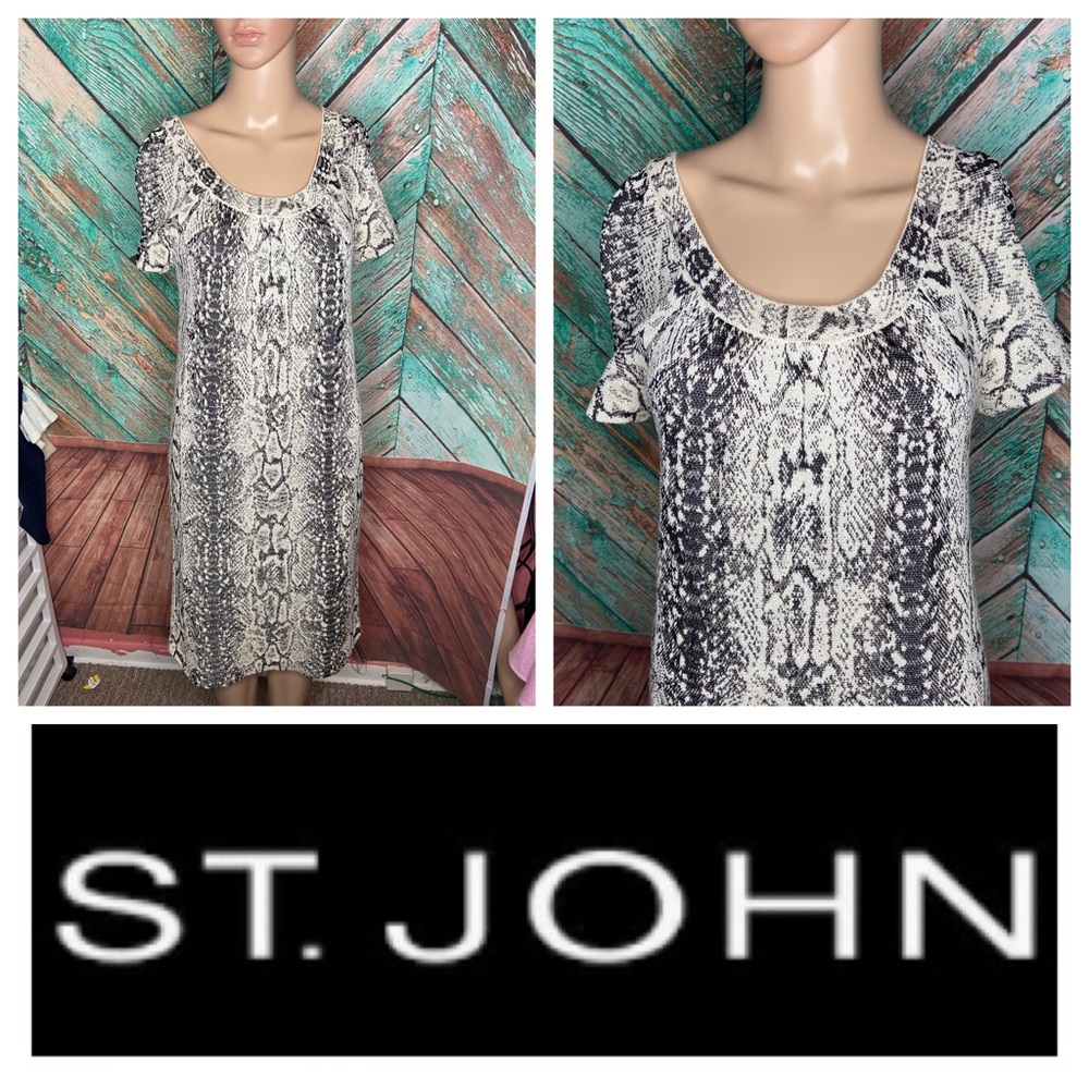 St. John Collection Stunning Animal Print Knit Dress